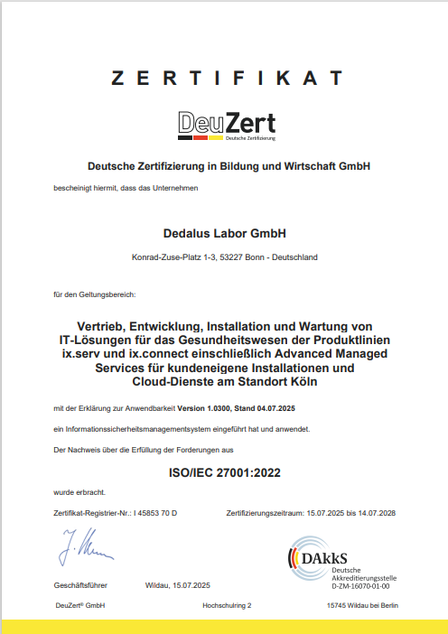 Zertifikat ISOIEC270012022